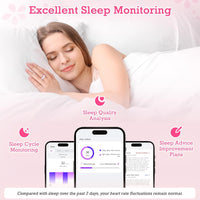 Smart Ring Health Tracker, Sleep Tracker Ring with Heart Rate, Waterproof Fitness Ring for Activity Monitoring/Steps/Distance/Calories,Air Gestures,Up to 7-Day Battery,For Ios Android (Light Pink,#10)