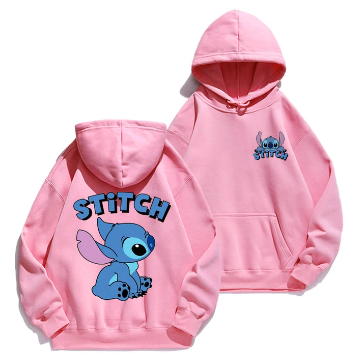 Stitch Hoodie Autumn/Winter Hoodie European and American Cartoon Anime Hoodie Loose Clothes Couple'S Hoodie Coat
