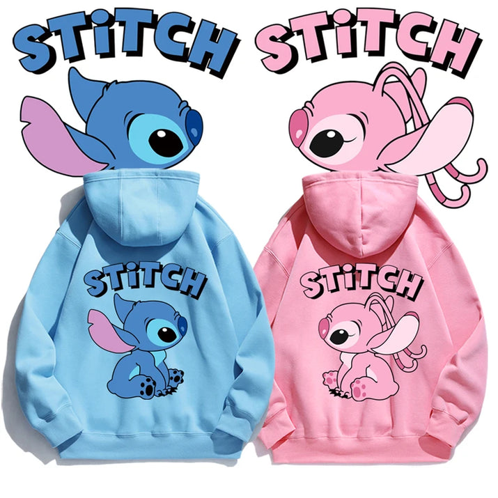 Stitch Hoodie Autumn/Winter Hoodie European and American Cartoon Anime Hoodie Loose Clothes Couple'S Hoodie Coat