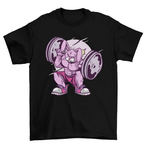 Weightlifting rabbit t-shirt