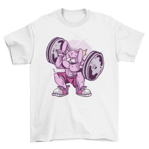 Weightlifting rabbit t-shirt