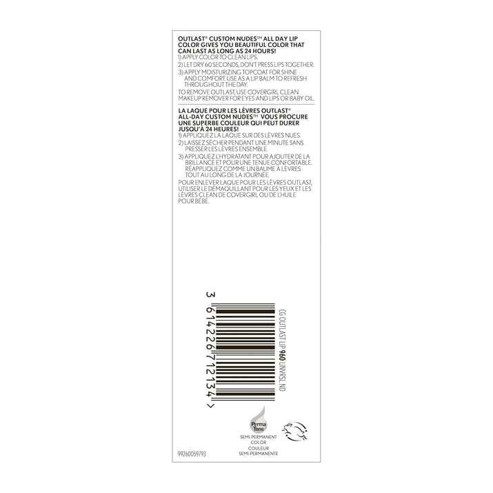 Outlast All-Day Lip Color Custom Nudes, Universal Nude