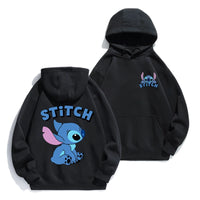 Stitch Hoodie Autumn/Winter Hoodie European and American Cartoon Anime Hoodie Loose Clothes Couple'S Hoodie Coat